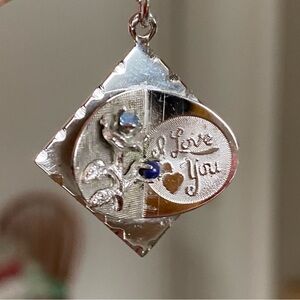 M&M Sterling l “I Love You” Flower Charm Pendant